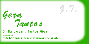 geza tantos business card
